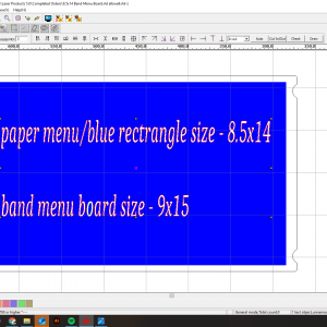 70 Classic 8.5x14(paper menu size) Band Boards, Landscape Orientation