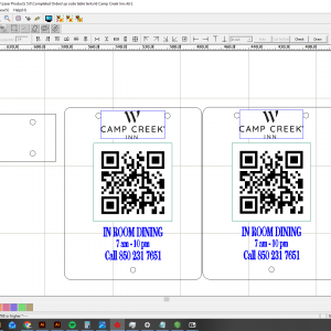90 "Camp Creek Inn" QR code Table Tents